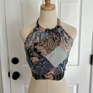 Patchwork halter top